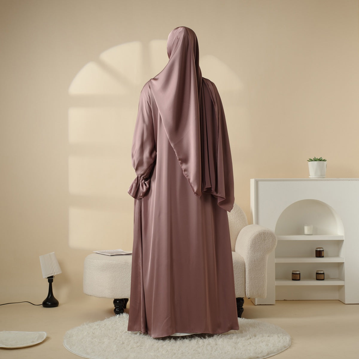 Diamond-Cuff Abaya Robe