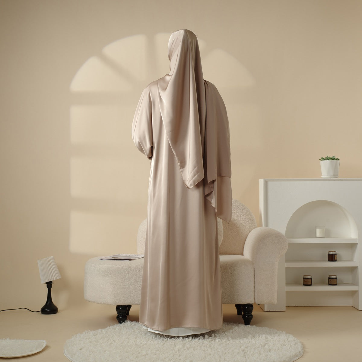 Diamond-Cuff Abaya Robe
