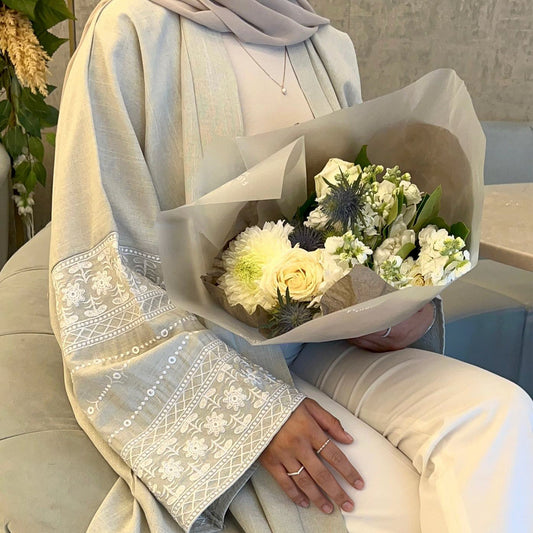 Embroidered Elegant Cardigan Robe - front view